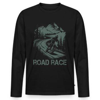 Moto Motocross Motorsport Course sur route - T-shirt manches longues Premium bio Homme - noir - Devant - Nico (187cm)