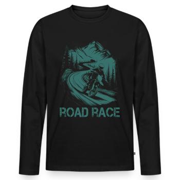 Moto Motocross Motorsport Course sur route - T-shirt manches longues Premium bio Homme - noir - Devant - Nico (187cm)