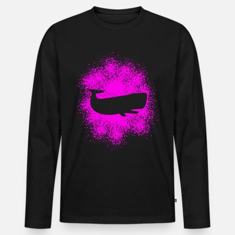 Pottwal Ocean Schützer - Männer Premium Bio Langarmshirt - Schwarz