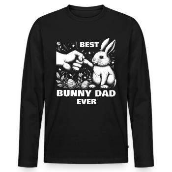 Best Bunny Dad Ever - Männer Premium Bio Langarmshirt - Schwarz - Vorne - Nico (187cm)
