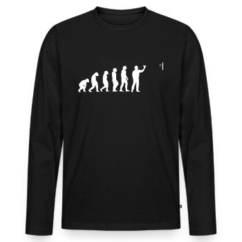 Dart Lover Dart-Throwing Dart League Evolution - Men's Premium Organic Long Sleeve Shirt - black - Front - Nico (187cm)