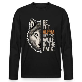 Wolf Wolves Funny Sayings Wolf Pack Animals - Men's Premium Organic Long Sleeve Shirt - black - Front - Nico (187cm)