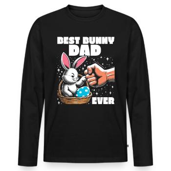 Best Bunny Dad Ever - Männer Premium Bio Langarmshirt - Schwarz - Vorne - Nico (187cm)