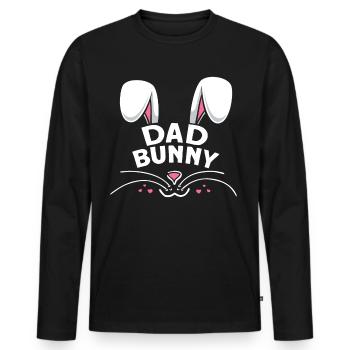 Dad Bunny - Männer Premium Bio Langarmshirt - Schwarz - Vorne - Nico (187cm)