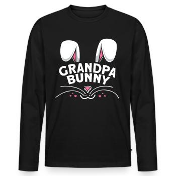 Grandpa Bunny - Men's Premium Organic Long Sleeve Shirt - black - Front - Nico (187cm)
