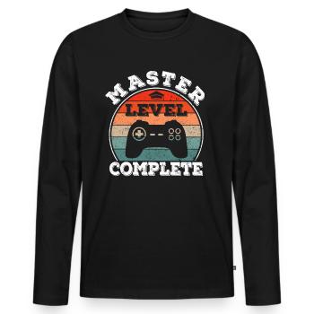 Master Abschluss Absolvent BWL Student Studium - Männer Premium Bio Langarmshirt - Schwarz - Vorne - Nico (187cm)