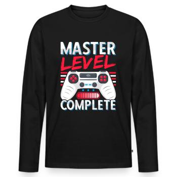 Master Abschluss Absolvent BWL Student Studium - Männer Premium Bio Langarmshirt - Schwarz - Vorne - Nico (187cm)