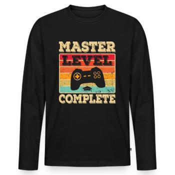 Master Abschluss Absolvent BWL Student Studium - Männer Premium Bio Langarmshirt - Schwarz - Vorne - Nico (187cm)