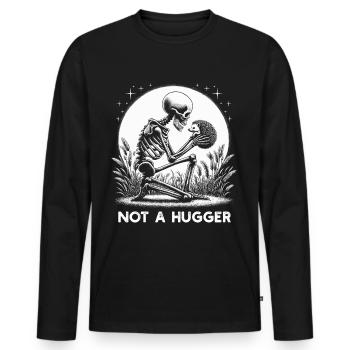 Not A Hugger - Männer Premium Bio Langarmshirt - Schwarz - Vorne - Nico (187cm)