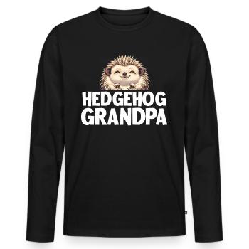 Grand-père hérisson - T-shirt manches longues Premium bio Homme - noir - Devant - Nico (187cm)