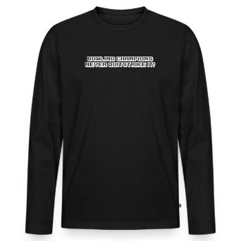 Bowling - Les champions de bowling n’abandonnent jamaisFrappez-le ! - T-shirt manches longues Premium bio Homme - noir - Devant - Nico (187cm)