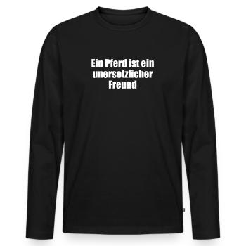 Riding - A horse is an irreplaceable friend - Men's Premium Organic Long Sleeve Shirt - black - Front - Nico (187cm)
