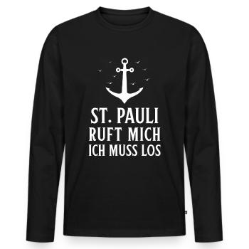 Hamburg Hanseatic City North German Low German - Men's Premium Organic Long Sleeve Shirt - black - Front - Nico (187cm)