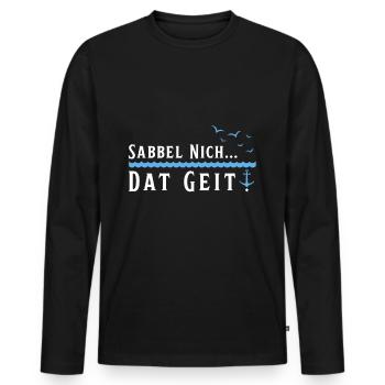 Hamburg Hanseatic City North German Low German - Men's Premium Organic Long Sleeve Shirt - black - Front - Nico (187cm)