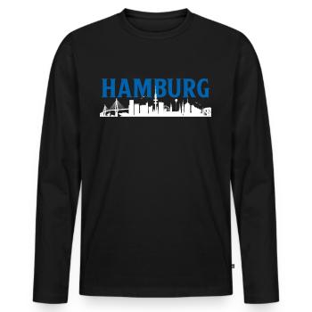 Hamburg Hanseatic City North German Low German - Men's Premium Organic Long Sleeve Shirt - black - Front - Nico (187cm)