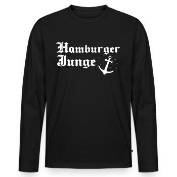 Hamburg Hanseatic City North German Low German - Men's Premium Organic Long Sleeve Shirt - black - Front - Nico (187cm)