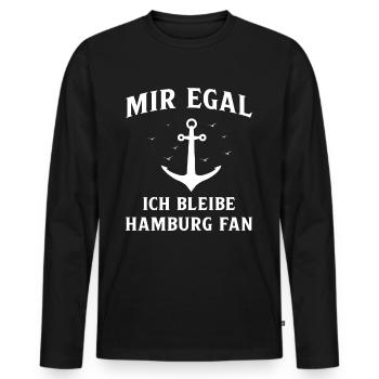 Hamburg Hanseatic City North German Low German - Men's Premium Organic Long Sleeve Shirt - black - Front - Nico (187cm)