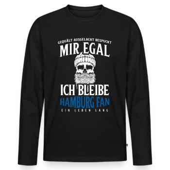 Hamburg Hanseatic City North German Low German - Men's Premium Organic Long Sleeve Shirt - black - Front - Nico (187cm)