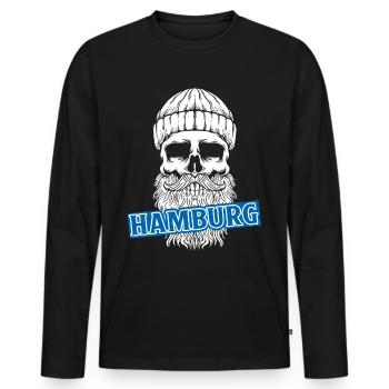 Hamburg Hanseatic City North German Low German - Men's Premium Organic Long Sleeve Shirt - black - Front - Nico (187cm)
