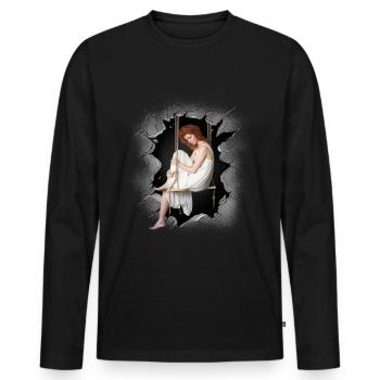 Girl Emotions Feelings Depression Grief - Men's Premium Organic Long Sleeve Shirt - black - Front - Nico (187cm)