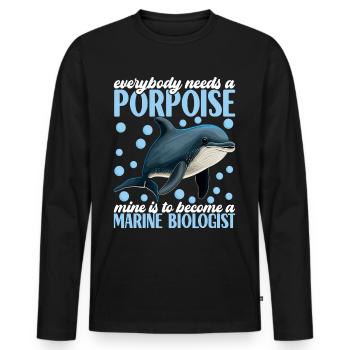 Marine Biology Marine Biologist - Men's Premium Organic Long Sleeve Shirt - black - Front - Nico (187cm)