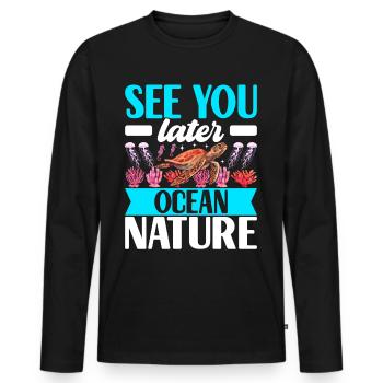 Marine Biology Marine Biologist - Men's Premium Organic Long Sleeve Shirt - black - Front - Nico (187cm)