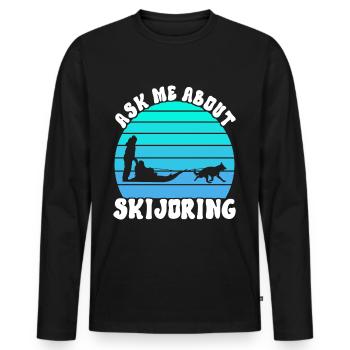 Sledding Sled Dogs - Men's Premium Organic Long Sleeve Shirt - black - Front - Nico (187cm)