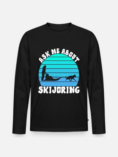 Sledding Sled Dogs - Men's Premium Organic Long Sleeve Shirt - black