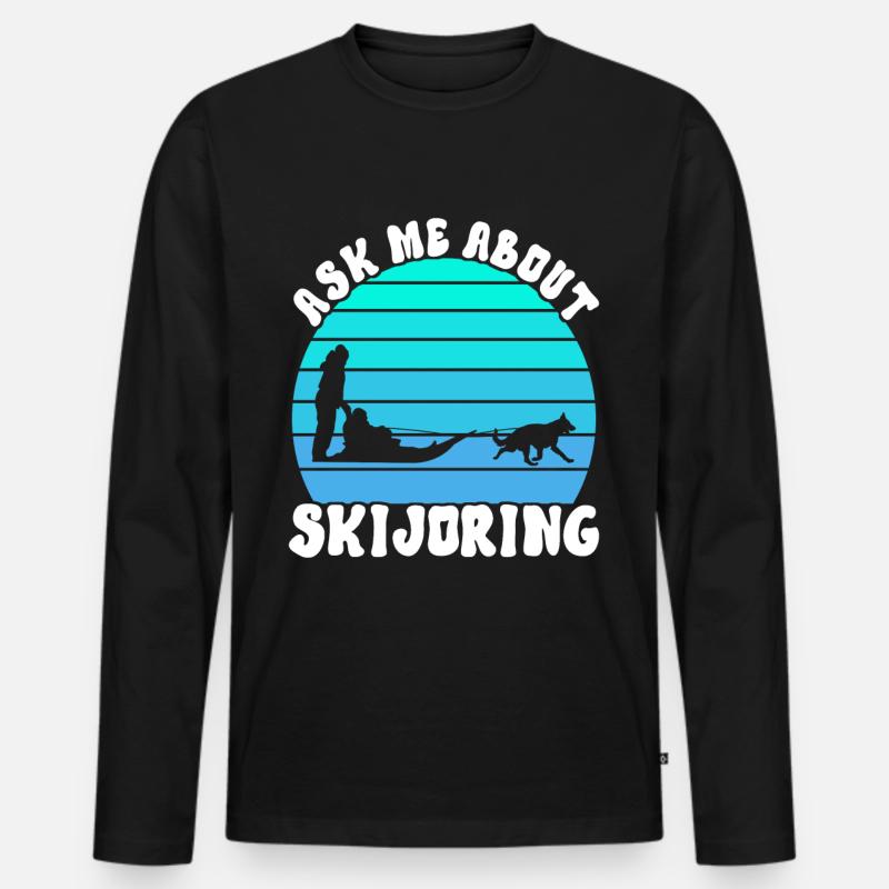 Schlittenfahren Schlittenhunde - Männer Premium Bio Langarmshirt - Schwarz