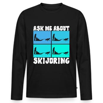 Sledding Sled dogs - Men's Premium Organic Long Sleeve Shirt - black - Front - Nico (187cm)