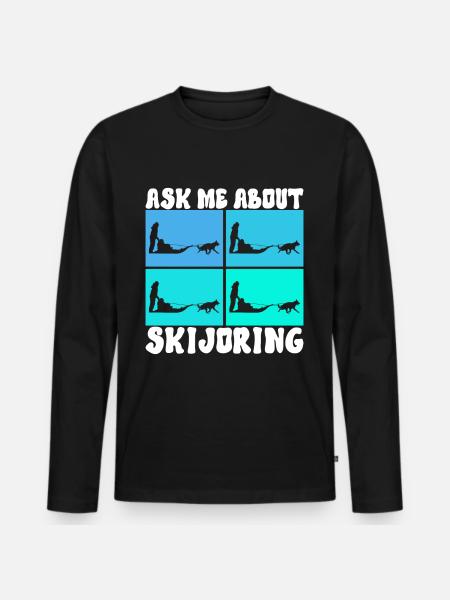 Sledding Sled dogs - Men's Premium Organic Long Sleeve Shirt - black