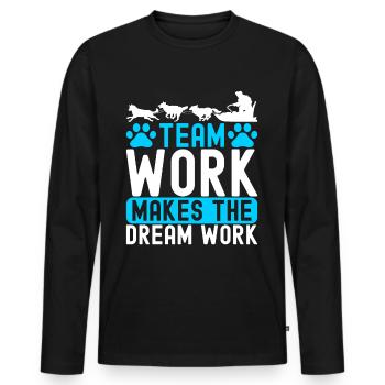 Sledding Sled Dogs - Men's Premium Organic Long Sleeve Shirt - black - Front - Nico (187cm)