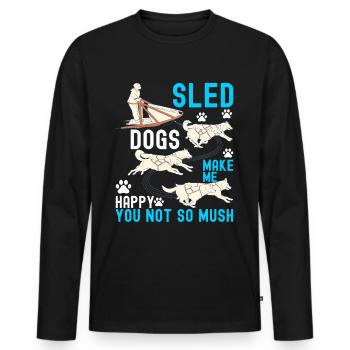 Sledding Sled Dogs - Men's Premium Organic Long Sleeve Shirt - black - Front - Nico (187cm)