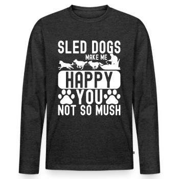 Schlittenfahren Schlittenhunde - Männer Premium Bio Langarmshirt - Anthrazit meliert - Vorne - Nico (187cm)