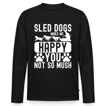 Sledding Sled dogs - Men's Premium Organic Long Sleeve Shirt - black - Front - Nico (187cm)