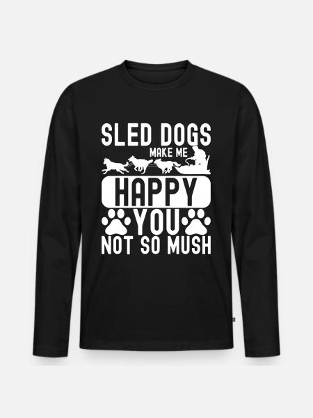 Sledding Sled dogs - Men's Premium Organic Long Sleeve Shirt - black
