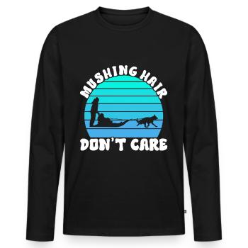Sledding Sled dogs - Men's Premium Organic Long Sleeve Shirt - black - Front - Nico (187cm)