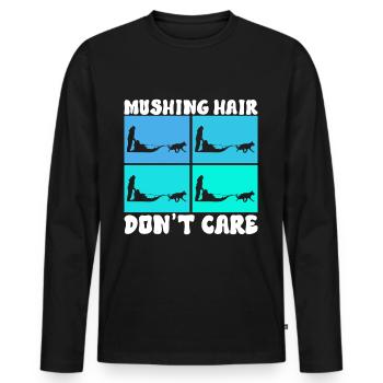 Sledding Sled dogs - Men's Premium Organic Long Sleeve Shirt - black - Front - Nico (187cm)