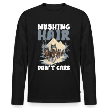 Sledding Sled Dogs - Men's Premium Organic Long Sleeve Shirt - black - Front - Nico (187cm)