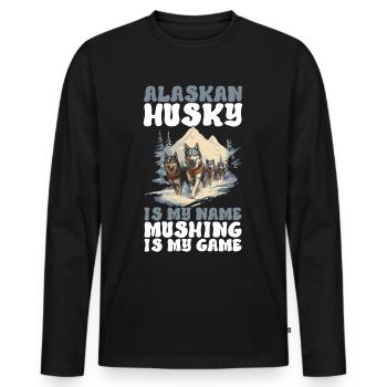 Sledding Sled dogs - Men's Premium Organic Long Sleeve Shirt - black - Front - Nico (187cm)
