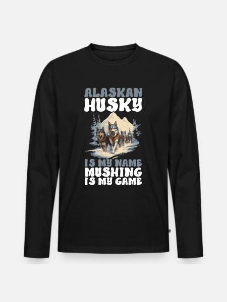 Sledding Sled dogs - Men's Premium Organic Long Sleeve Shirt - black