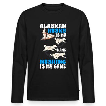 Sledding Sled dogs - Men's Premium Organic Long Sleeve Shirt - black - Front - Nico (187cm)