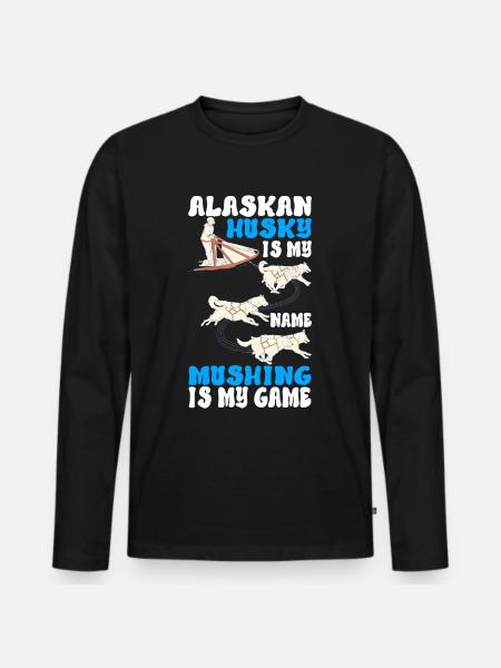 Sledding Sled dogs - Men's Premium Organic Long Sleeve Shirt - black