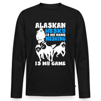 Sledding Sled dogs - Men's Premium Organic Long Sleeve Shirt - black - Front - Nico (187cm)