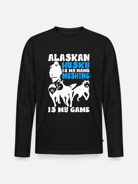 Sledding Sled dogs - Men's Premium Organic Long Sleeve Shirt - black