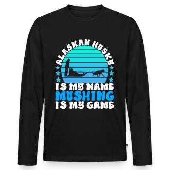 Sledding Sled dogs - Men's Premium Organic Long Sleeve Shirt - black - Front - Nico (187cm)