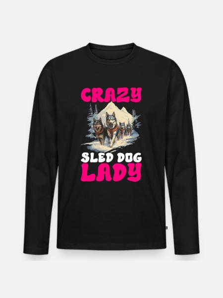 Sledding Sled dogs - Men's Premium Organic Long Sleeve Shirt - black