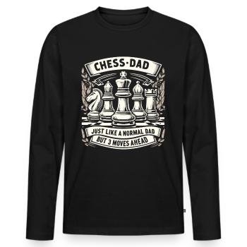 Chess Player Chess Dad Dad Chess Dad - Men's Premium Organic Long Sleeve Shirt - black - Front - Nico (187cm)