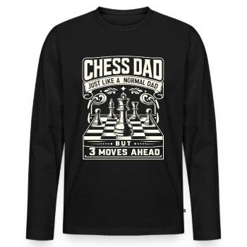Chess Player Chess Dad Dad Chess Dad - Men's Premium Organic Long Sleeve Shirt - black - Front - Nico (187cm)