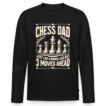 Chess Player Chess Dad Dad Chess Dad - Men's Premium Organic Long Sleeve Shirt - black - Front - Nico (187cm)